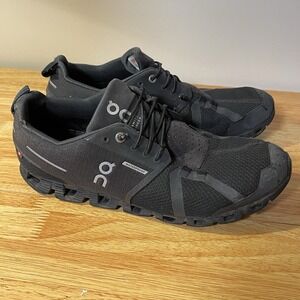 On Cloud 5 Mens Shoes Sz 9 Black Running Athletic Waterproof Lace-Up Sneakers